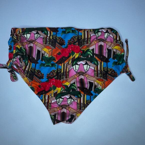 Sporlike Floral Ruffle High Waist Two Piece Swimsuit New L - Picture 9 of 10